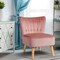 Costway Armless Accent Chair Tufted Velvet Leisure Chair Single Sofa Upholstered BlueGreenPink